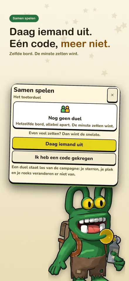 Het toeterduel: daag iemand uit of vul een code in die je hebt gekregen
