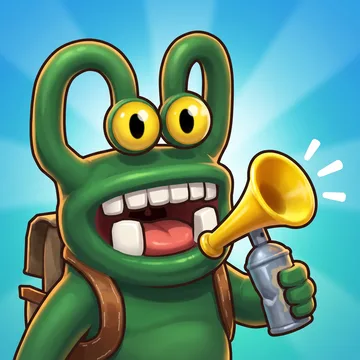 Het app-icoon van Doogie Toetert!: Doogie blaast op zijn luchthoorn