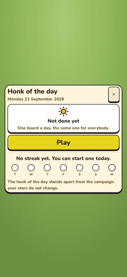 In-game screenshot: Honk of the day