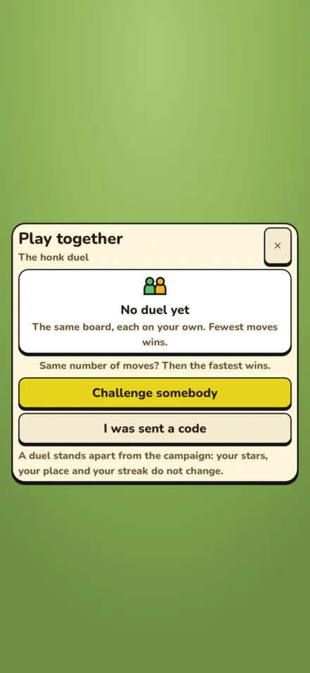 In-game screenshot: Play together: the duel